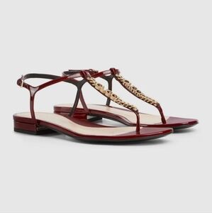 Gucci | Signoria Thong Sandal Rosso Ancora Rich Red Patent Leather Size 36.5